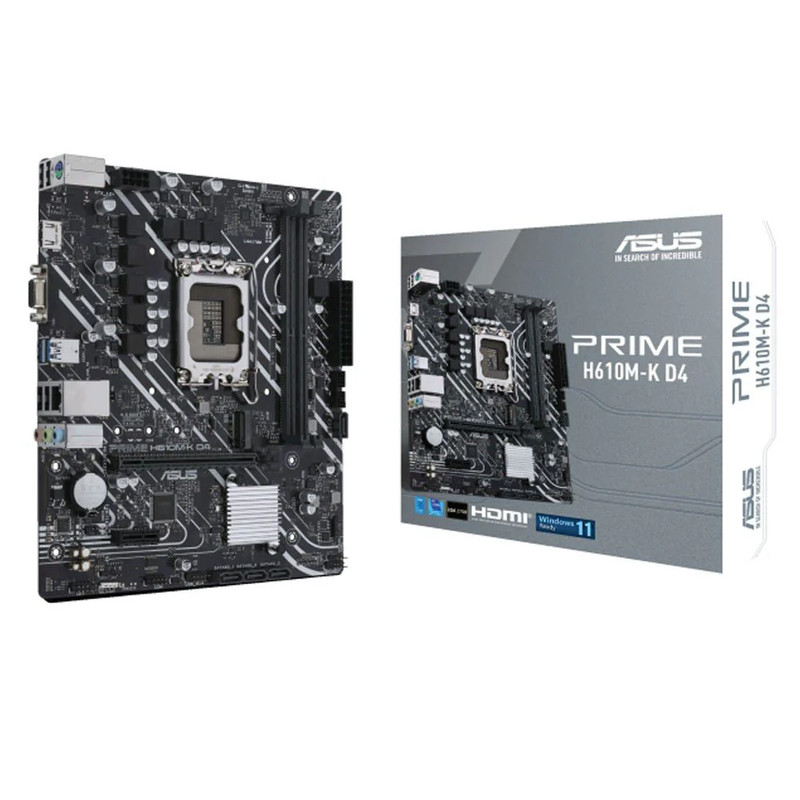 Asus Prime H610M-K D4 DDR4 LGA1700 Intel mATX Gaming Motherboard - اللوحة الأم